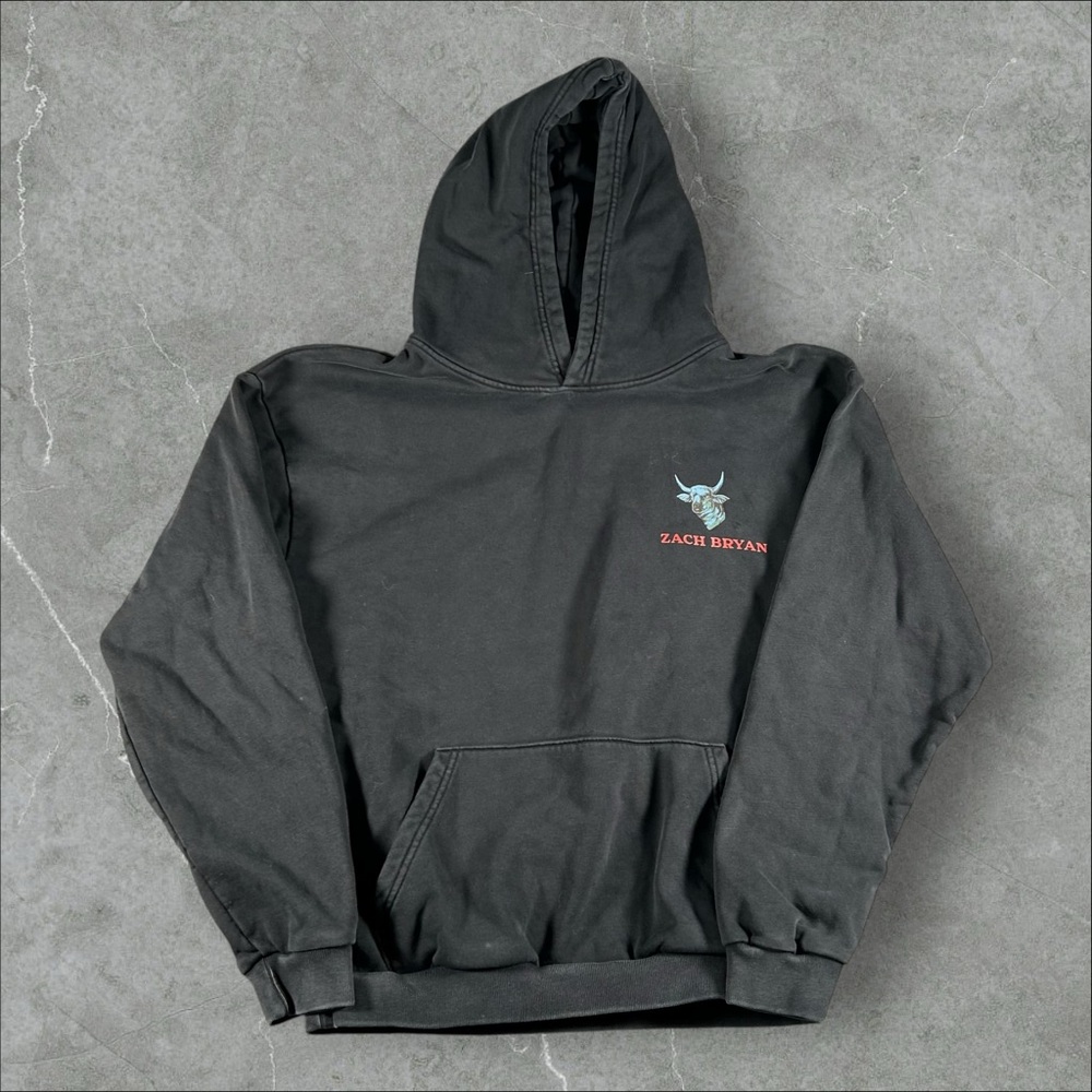 Zach Bryan Hoodie Mens Small Black Europe Uk Tour 2023 Limited Edition Country